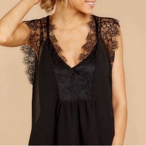 Lovestitch Black Lace top - NWT